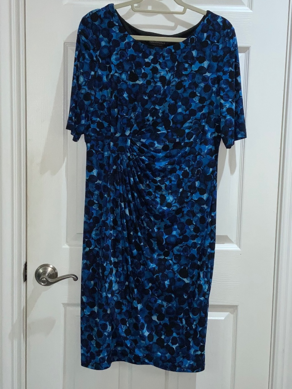 Connected Apparel blue print dress Sz 14